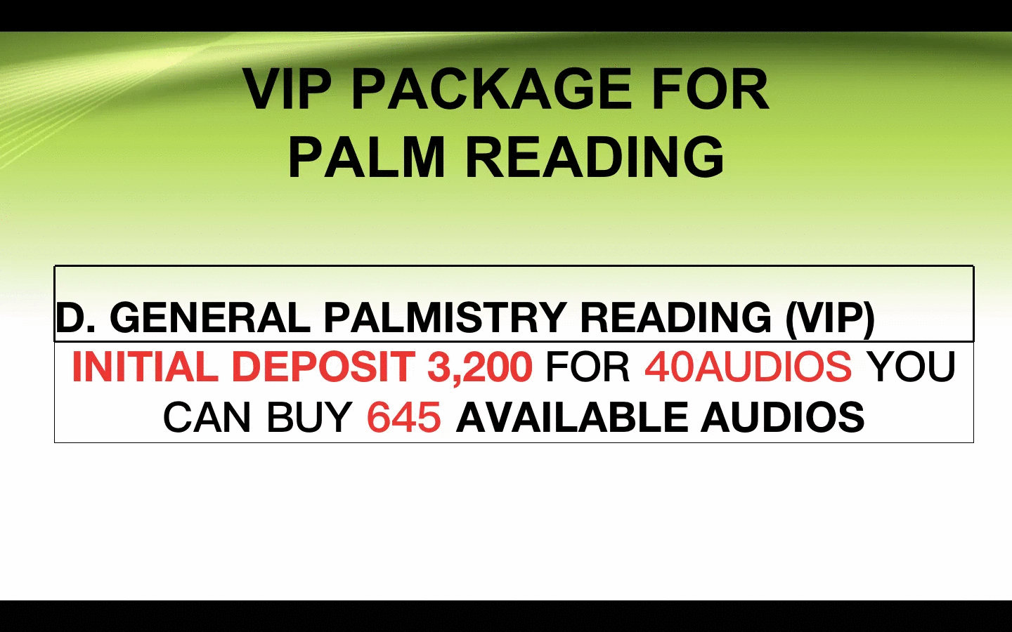 VIP PALMISTRY READING ONLY
